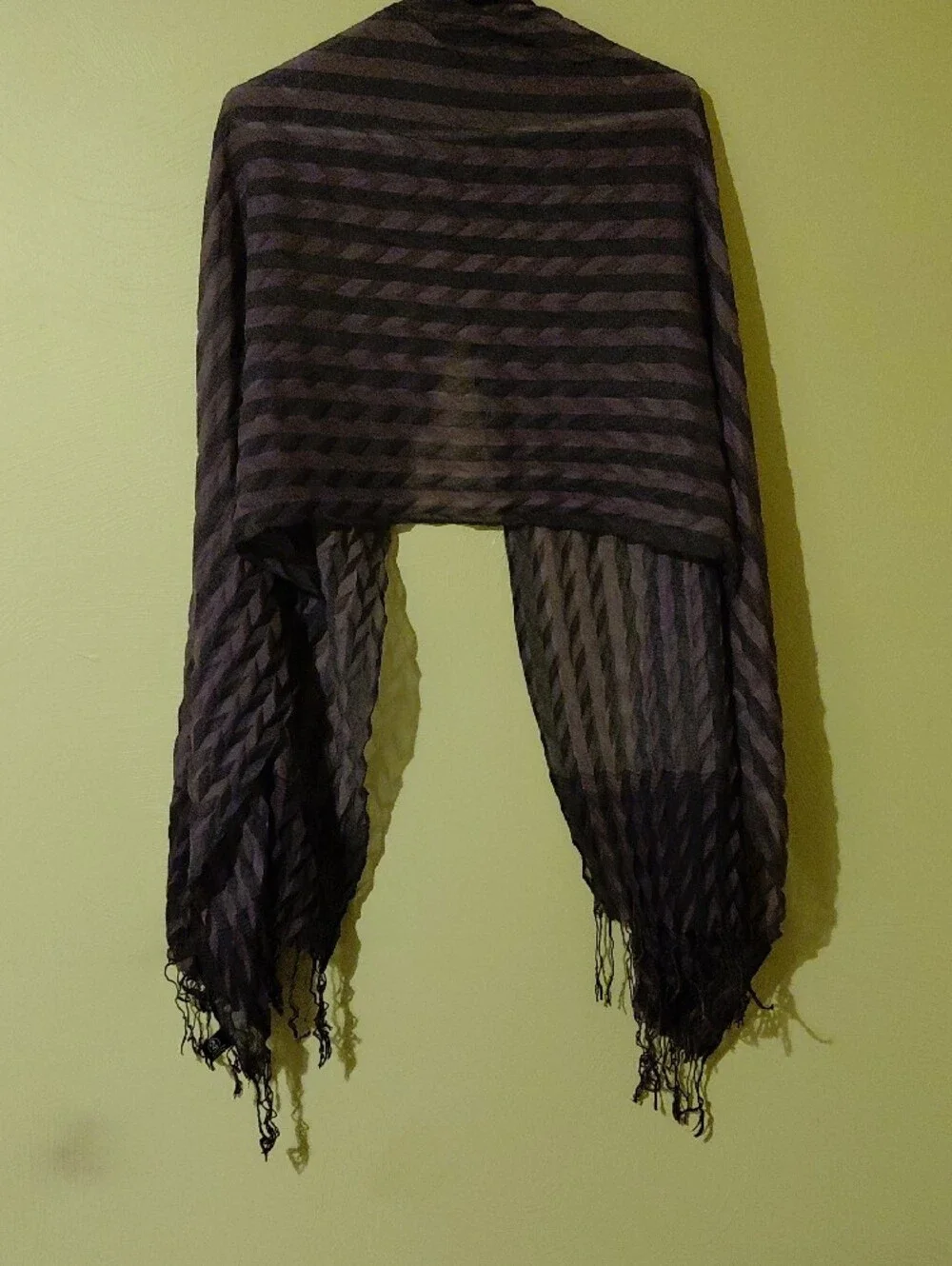2 Chic Sheer Purple Chevron Wrap Scarf with Fringe